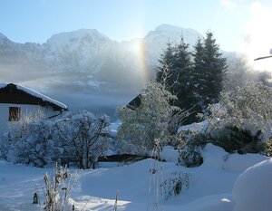 Blick auf unseren winterlichen Garten